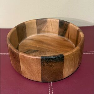 Vintage Segmented Wooden Salad Fruit Bowl